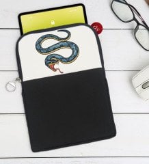 BK Gift Yılan Tasarımlı Taşınabilir Koruyucu Tablet Kılıfı & Organizer Çanta - Siyah-1