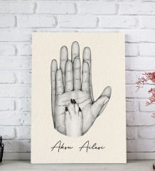 BK Gift Kişiye Özel İsimli Aile ve Pati Tasarımlı Siyah Beyaz Kanvas Tablo-1 20x30, Ev Dekorasyonu, Arkadaşa Hediye