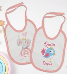 BK Kids Kişiye Özel İsimli 2’li Pembe Mama Önlüğü-4