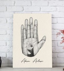 BK Gift Kişiye Özel İsimli Aile ve Pati Tasarımlı Siyah Beyaz Kanvas Tablo-2 20x30, Ev Dekorasyonu, Arkadaşa Hediye