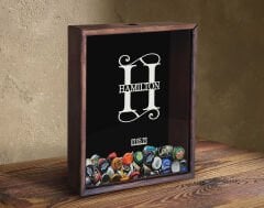 BK Gift Kişiye Özel İsimli Tarihli Bira Kapağı Koleksiyonu Ahşap Kumbara-2, Sevgiliye Hediye, Ev Hediyesi, Arkadaşa Hediye