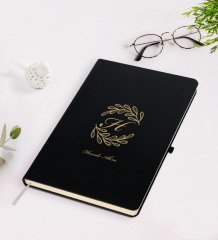 Kişiye Özel Baş Harf İsim Tasarımlı Siyah Defter-7