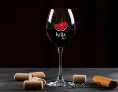 BK Gift Kişiye Özel İsimli Renkli Baskılı 2'li Şarap Kadehi Seti- 3, Şarap Kadehi Hediye Seti, Doğum Günü Hediyesi, Sevgiliye Hediye