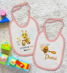 BK Kids Kişiye Özel İsimli 2’li Pembe Mama Önlüğü-6