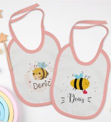 BK Kids Kişiye Özel İsimli 2’li Pembe Mama Önlüğü-7