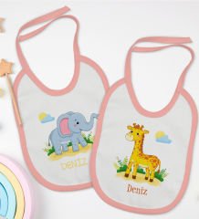 BK Kids Kişiye Özel İsimli 2’li Pembe Mama Önlüğü-8