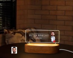 BK Gift Kişiye Özel İsimli Doktor Karikatürlü Led Işıklı Akrilik Masa İsimliği-4, Ofis Dekoru, Mesleki Hediye, Ofis Hediyeleri