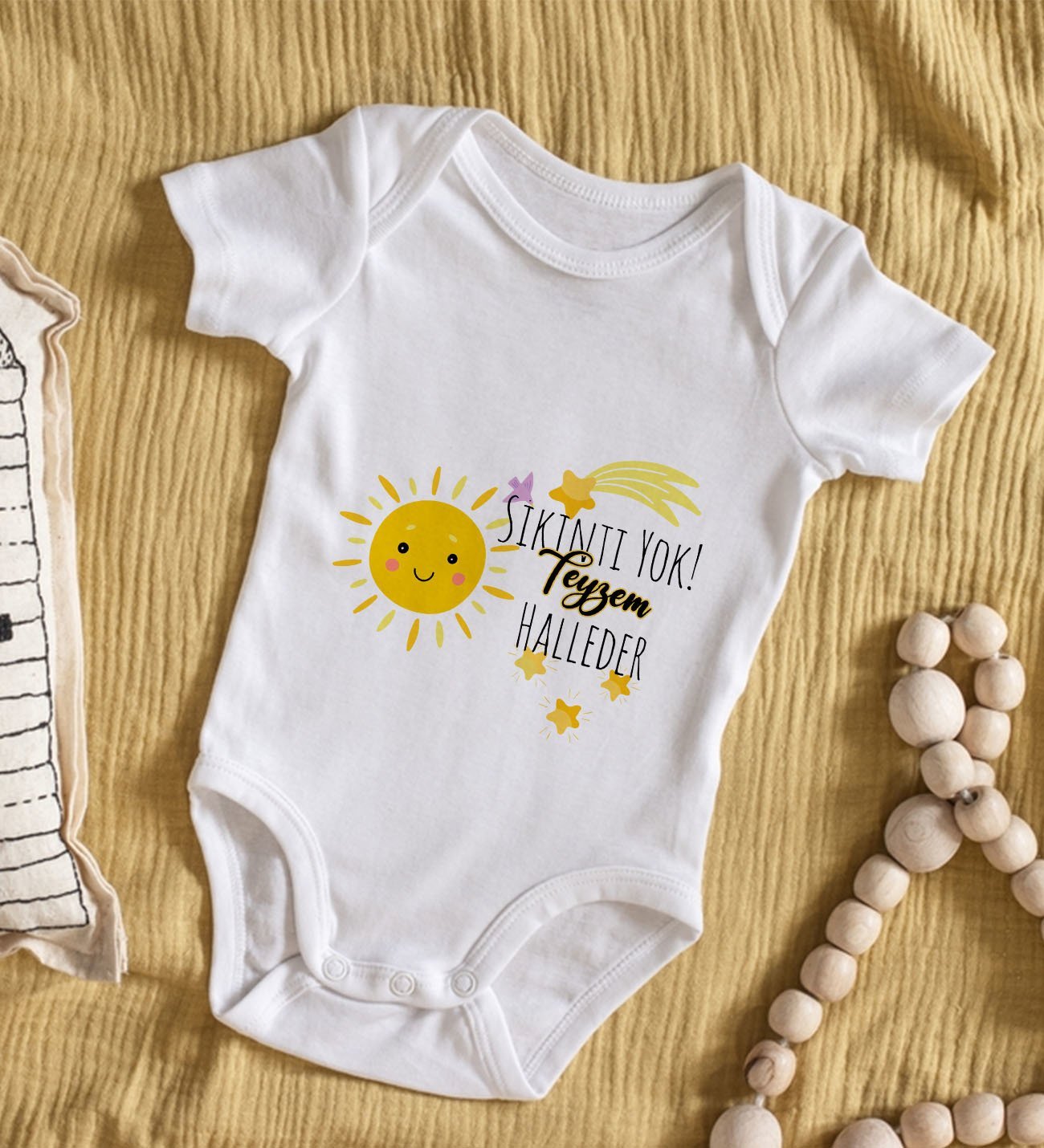 BK Kids Sıkıntı Yok Teyzem Halleder Tasarımlı Bebek Body Zıbın - Model 1
