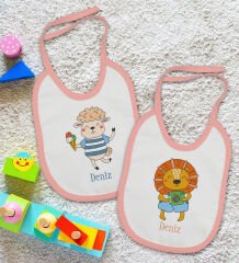 BK Kids Kişiye Özel İsimli 2’li Pembe Mama Önlüğü-9