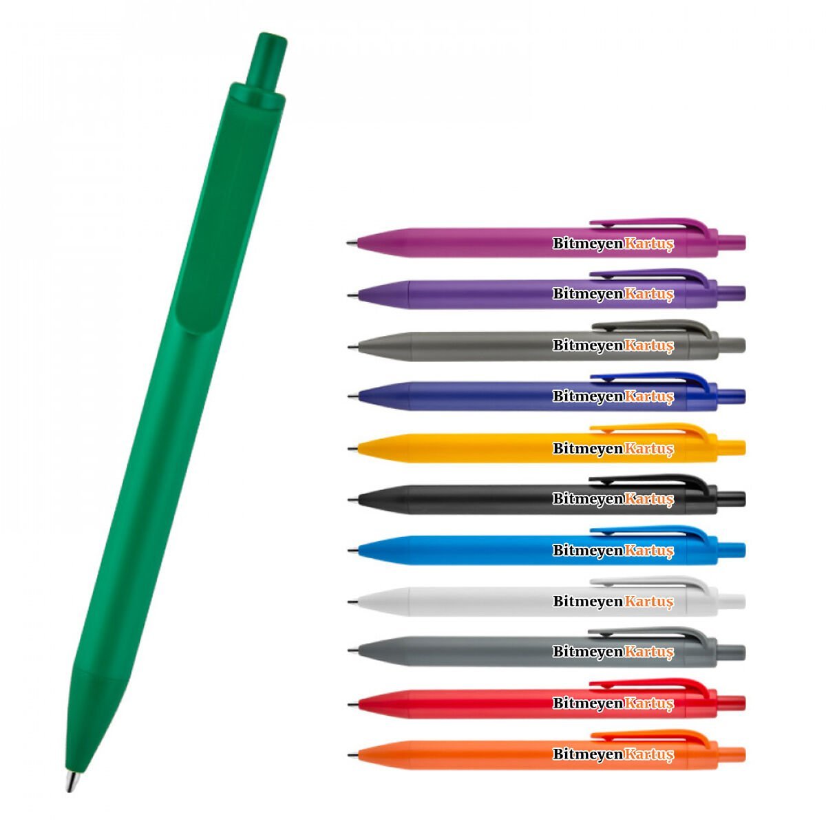 BK Gift Promosyon 507 Plastik Tükenmez Kalem – UV Baskılı Logolu Promosyon Kalem