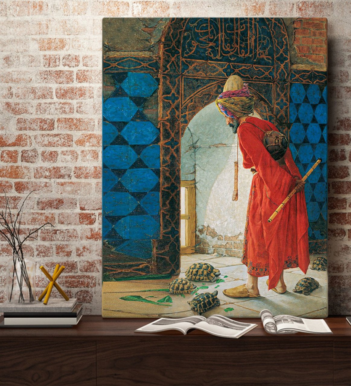 BK Home Kaplumbağa Terbiyecisi Tasarımlı Kanvas Tablo 70x100cm-1