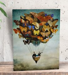 BK Gift Kelebekler Tasarımlı Dekoratif Mini Kanvas Tablo 15x20cm-1