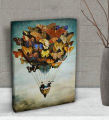 BK Gift Kelebekler Tasarımlı Dekoratif Mini Kanvas Tablo 15x20cm-1