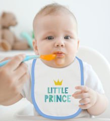 BK Kids Little Princess Tasarımlı Mavi Bebek Body Zıbın ve Mama Önlüğü Hediye Seti-1