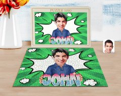 Kişiye Özel İsimli Erkek Karikatürlü 1000 Parça Profesyonel Puzzle-1