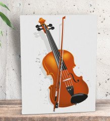 BK Gift Keman Tasarımlı Dekoratif Mini Kanvas Tablo 15x20cm-1