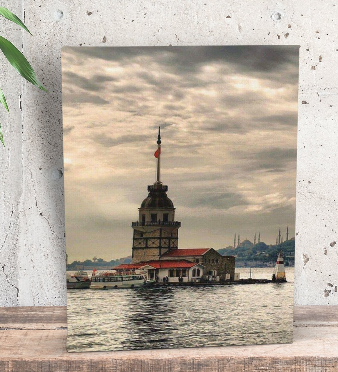 BK Gift Kız Kulesi Tasarımlı Dekoratif Mini Kanvas Tablo 15x20cm-1