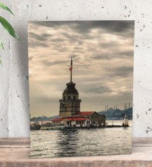 BK Gift Kız Kulesi Tasarımlı Dekoratif Mini Kanvas Tablo 15x20cm-1