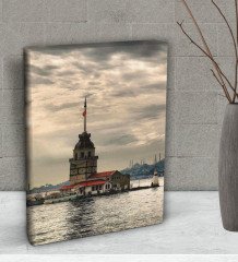 BK Gift Kız Kulesi Tasarımlı Dekoratif Mini Kanvas Tablo 15x20cm-1