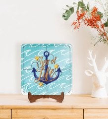 BK Gift Çapa Tasarımlı Ahşap Standlı Puzzle Çerçeve-2