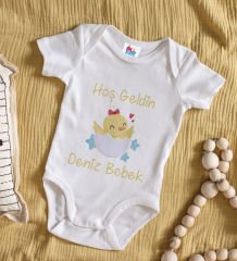 BK Kids Hoş Geldin Bebek Tasarımlı Beyaz Bebek Body Zıbın-2