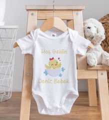 BK Kids Hoş Geldin Bebek Tasarımlı Beyaz Bebek Body Zıbın-2
