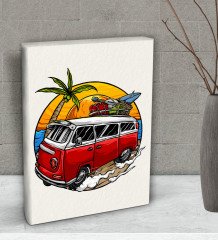 BK Gift Klasik Araç Tasarımlı Dekoratif Mini Kanvas Tablo 15x20cm-3