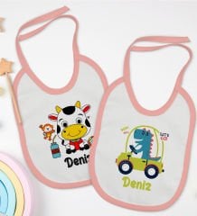 BK Kids Kişiye Özel İsimli 2’li Pembe Mama Önlüğü-14