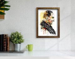 BK Home Atatürk Tasarımlı Doğal Masif Ahşap Çerçeveli Tablo-19