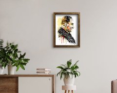 BK Home Atatürk Tasarımlı Doğal Masif Ahşap Çerçeveli Tablo-19