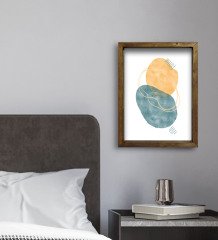 BK Gift Otel Odası Konseptli Doğal Masif Ahşap Çerçeveli Tablo 30x40cm-70