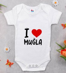 BK Kids I Love Muğla Tasarımlı Bebek Body Zıbın - Model 1