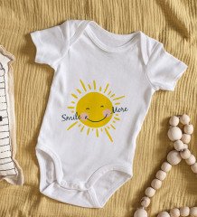BK Kids Smile More Tasarımlı Bebek Body Zıbın - Model 1