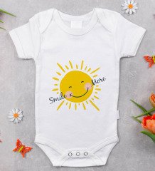 BK Kids Smile More Tasarımlı Bebek Body Zıbın - Model 1
