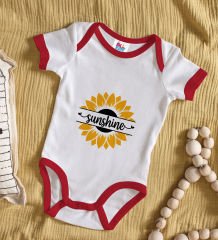 BK Kids Sunshine Tasarımlı Kırmızı Bebek Body Zıbın-1