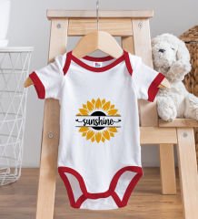 BK Kids Sunshine Tasarımlı Kırmızı Bebek Body Zıbın-1