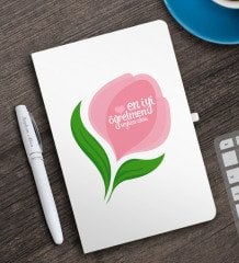 Kişiye Özel En İyi Öğretmen Beyaz Defter ve Kalem Hediye Seti-14