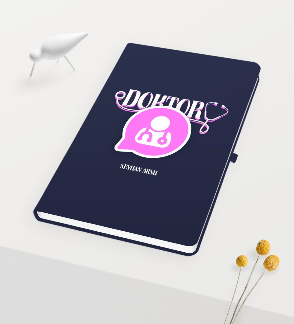 Kişiye Özel Doktor Temalı Lacivert Defter - 12