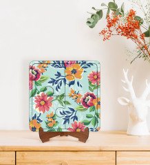 BK Gift Çiçekler Tasarımlı Ahşap Standlı Puzzle Çerçeve-5