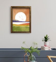 BK Gift Otel Odası Konseptli Doğal Masif Ahşap Çerçeveli Tablo 30x40cm-72