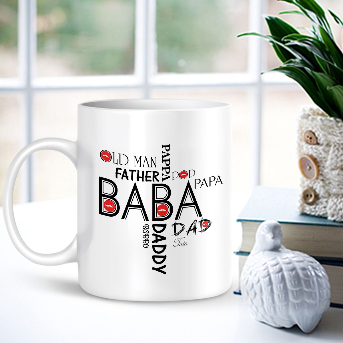 Kişiye Özel Beyaz Kupa Bardak (Babalar Günü Temalı) 001