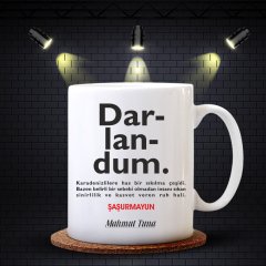 Kişiye Özel Darlandum Tasarımlı Beyaz Kupa Bardak