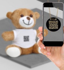 Kişiye Özel Videolu QR Kod Kolye Peluş Ayıcık Set