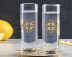 Kişiye Özel Renkli Baskılı İsimli İkili Vodka Bardağı-107