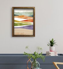 BK Gift Otel Odası Konseptli Doğal Masif Ahşap Çerçeveli Tablo 30x40cm-73