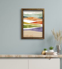 BK Gift Otel Odası Konseptli Doğal Masif Ahşap Çerçeveli Tablo 30x40cm-73