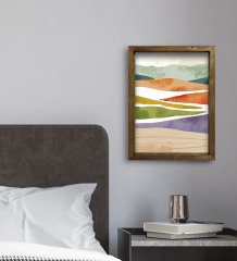 BK Gift Otel Odası Konseptli Doğal Masif Ahşap Çerçeveli Tablo 30x40cm-73