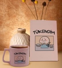 BK Gift Pudra Pembesi Sert Kapaklı Defter ve Middle Kupa Seti, Arkadaşa Hediye, Yeni İş Hediyesi, Doğum Günü Hediyesi-8