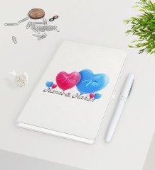 Kişiye Özel Sevgililer Günü Beyaz Defter Kalem Seti-4