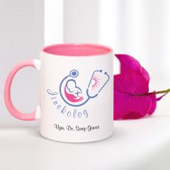 Kişiye Özel Mesleki Jinekolog Pembe Kupa Bardak - 002